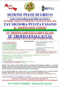 Sezione Pezze di Greco, gara amatoriale di tiro all&#039;elica 22/23/24 luglio 2022